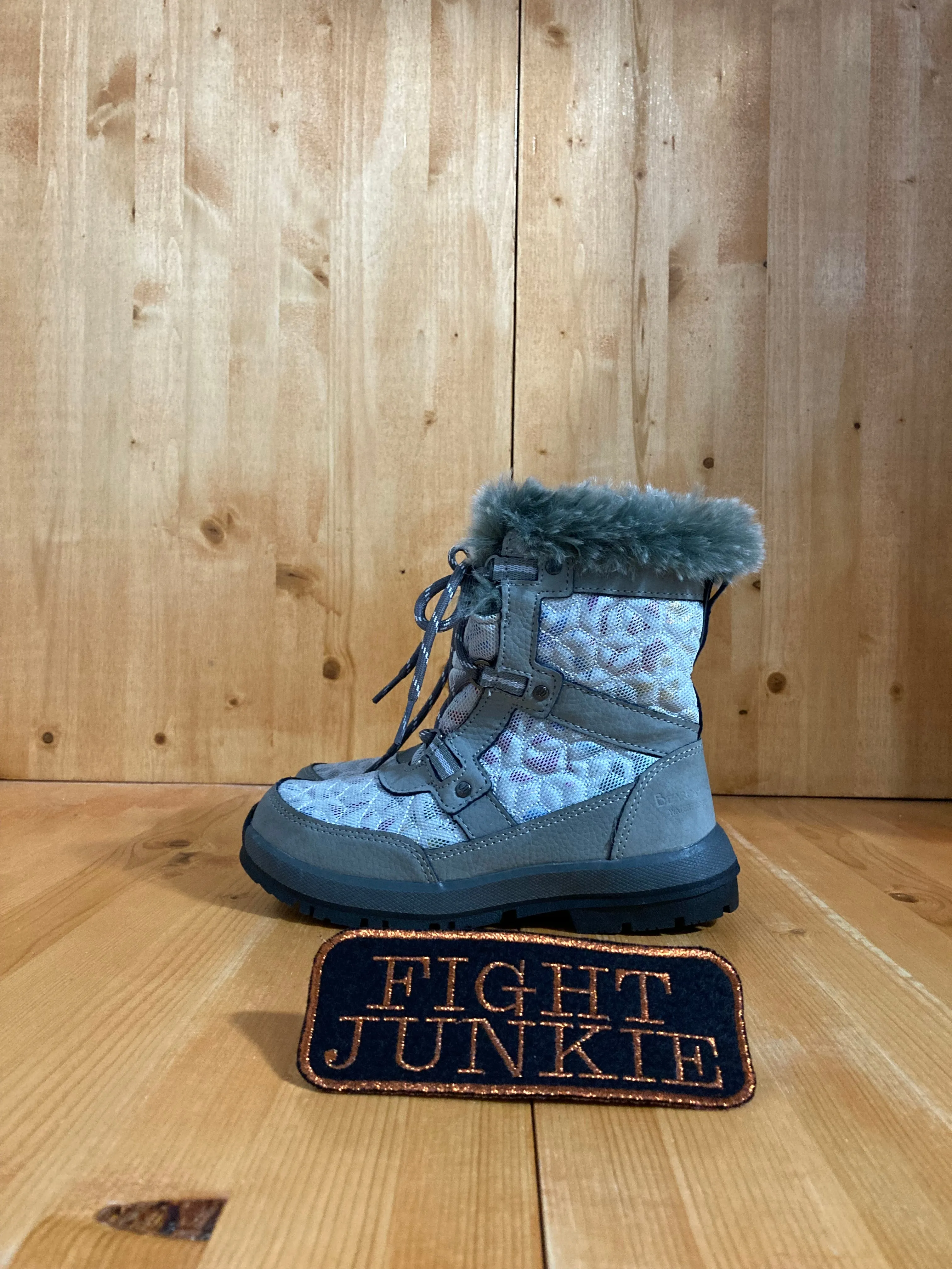 BEARPAW MARINA Youth Size 2 Waterproof Snow Boots Gray