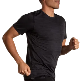 Brooks | Luxe Short Sleeve | Men's | Heather Deep Black