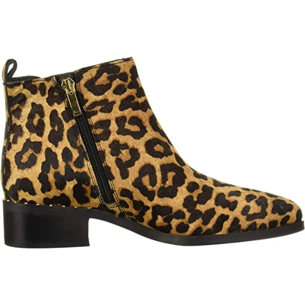 Domingo Camel Leopard Calf Hair Franco Sarto Ankle Boots