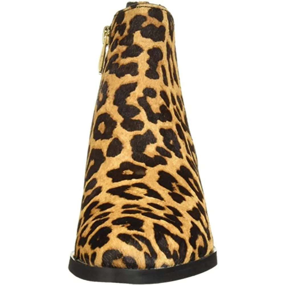 Domingo Camel Leopard Calf Hair Franco Sarto Ankle Boots