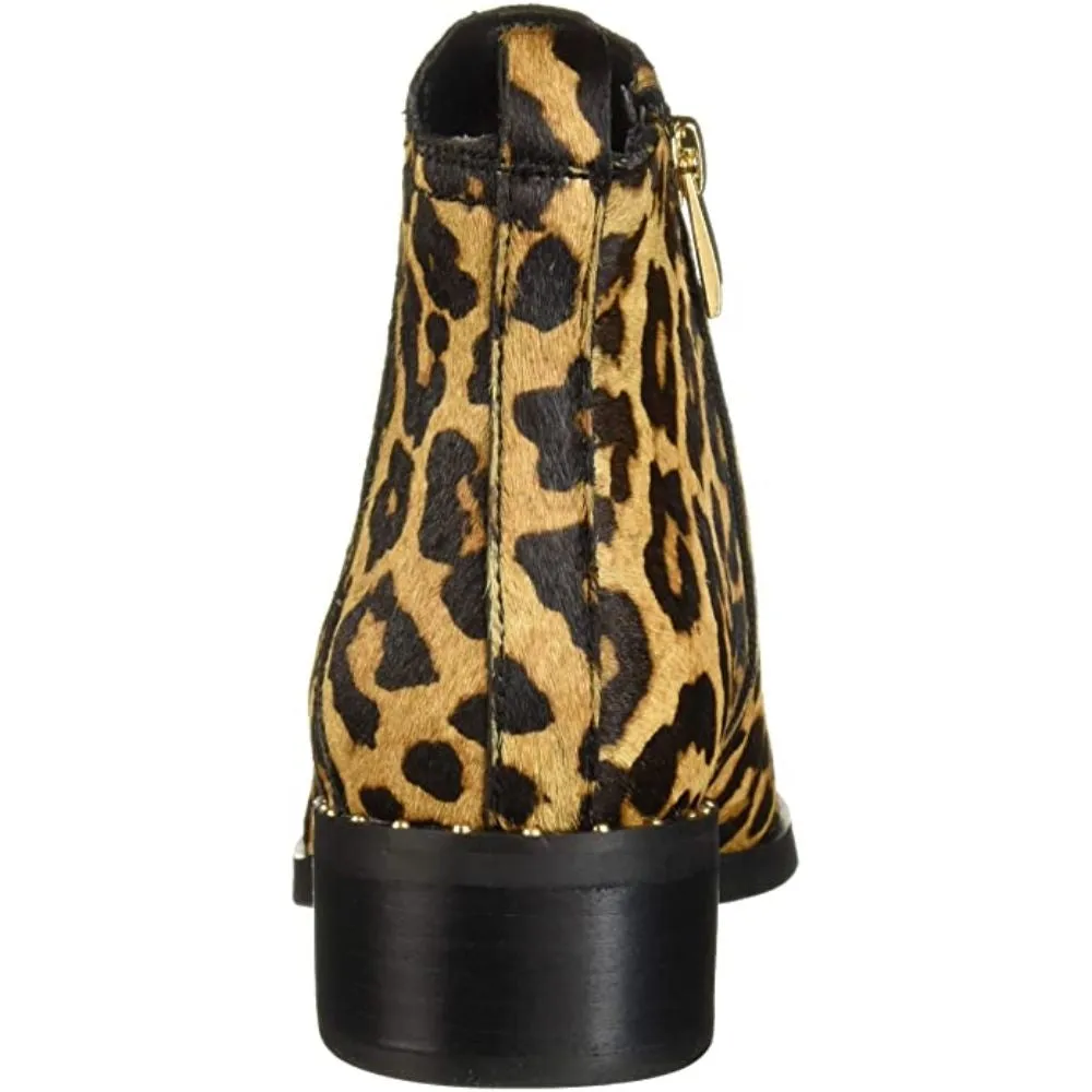 Domingo Camel Leopard Calf Hair Franco Sarto Ankle Boots