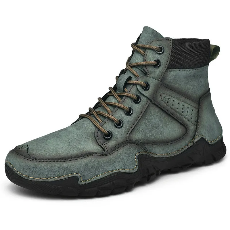 Fall New Men's Casual High-top Warmth And Fleece Ankle Boots
