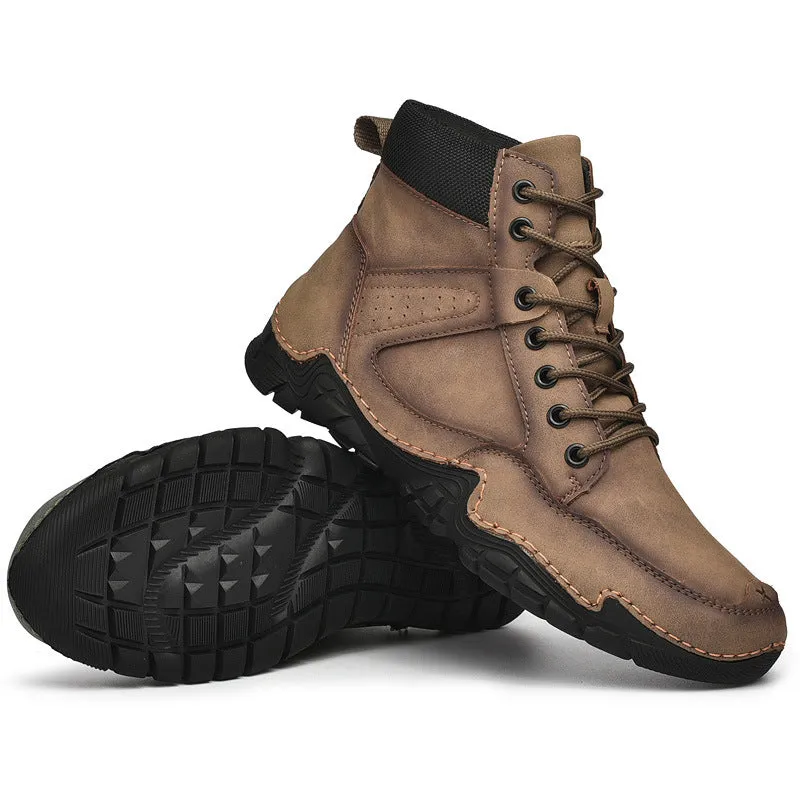 Fall New Men's Casual High-top Warmth And Fleece Ankle Boots