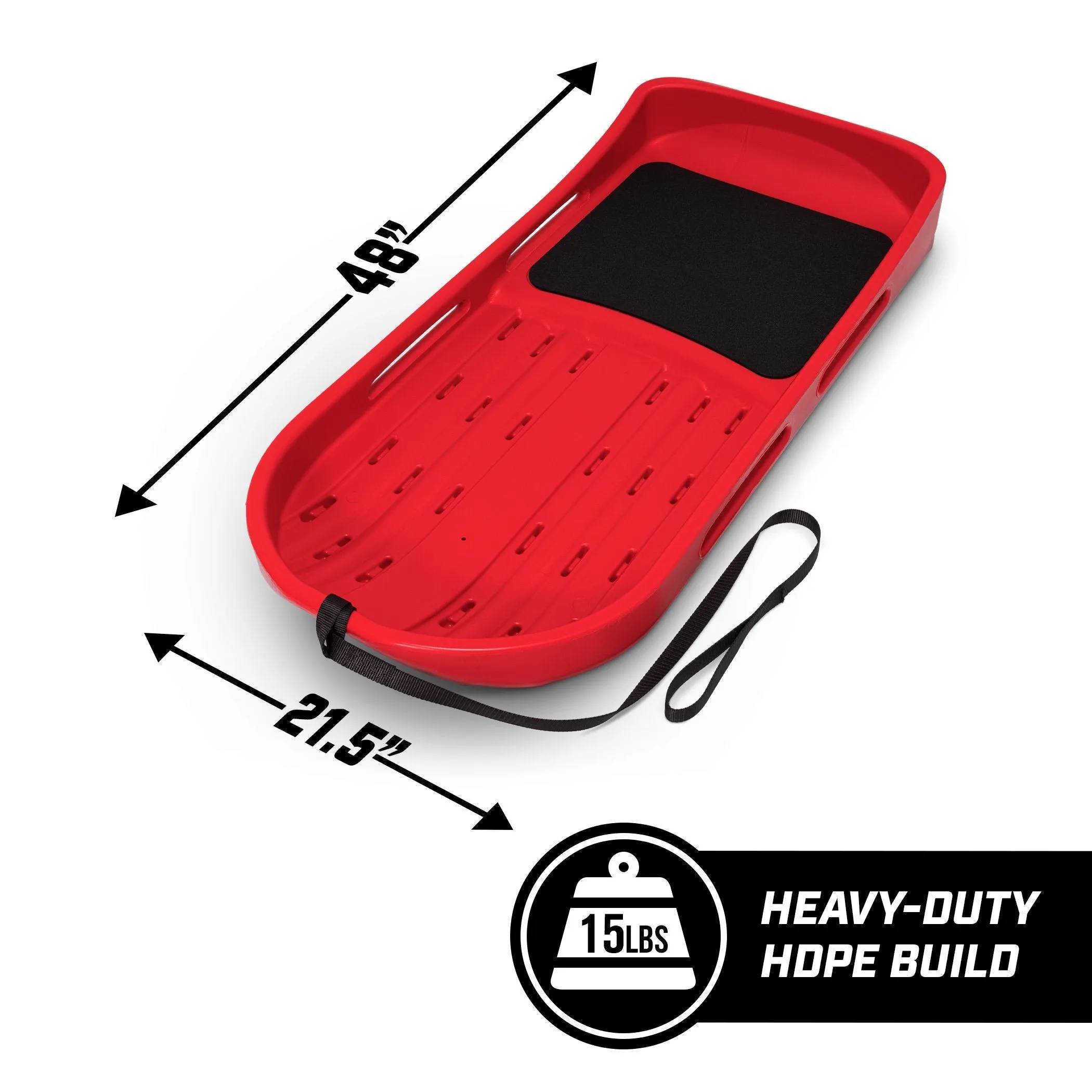 GoSports 2 Person Premium Snow Sled - Red