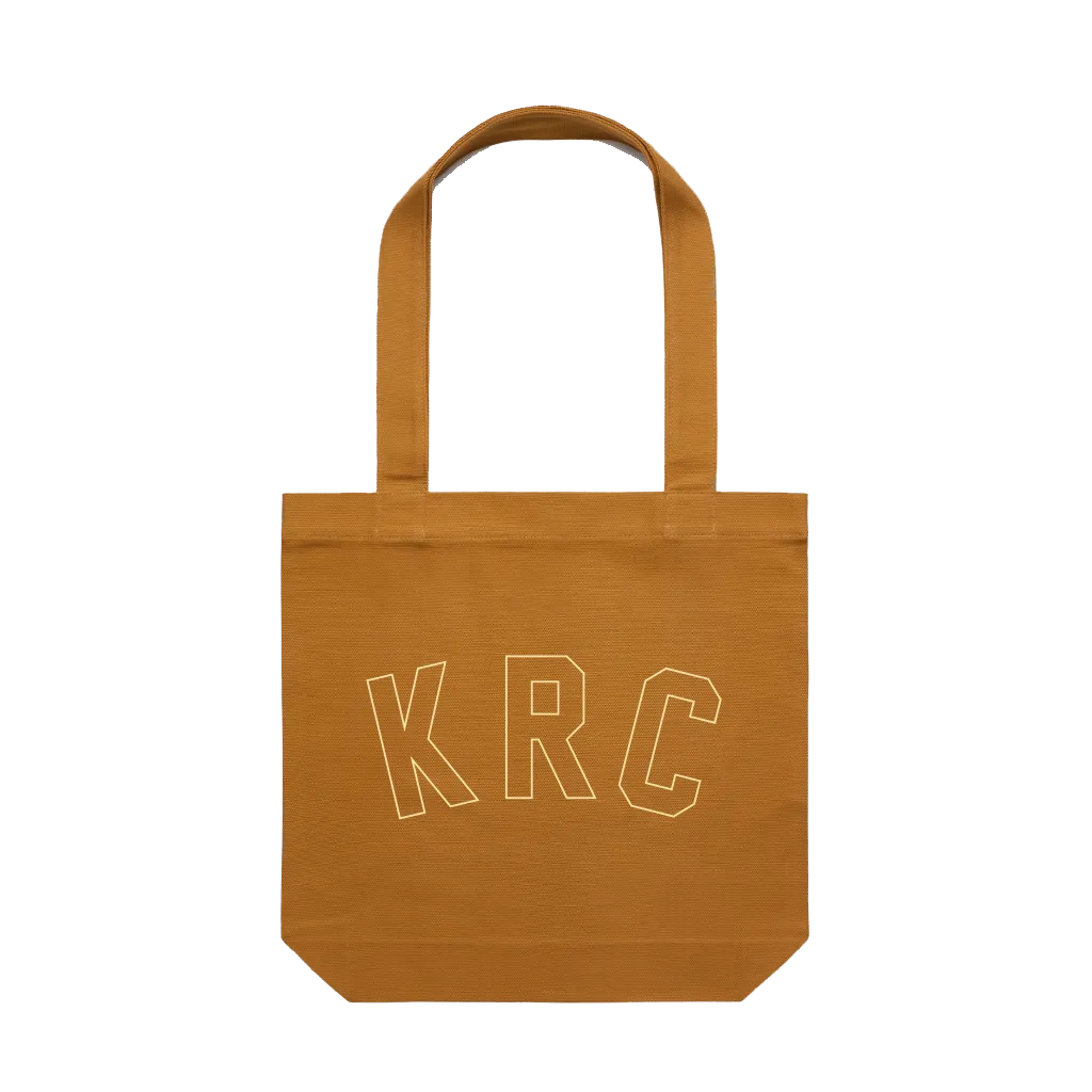KRC CANVAS CARRIE TOTE IN CAMEL