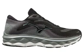 Mens Mizuno Wave Sky 7 2E Wide Black/Glacial Ridge/Stormy Weather, Size 11.5