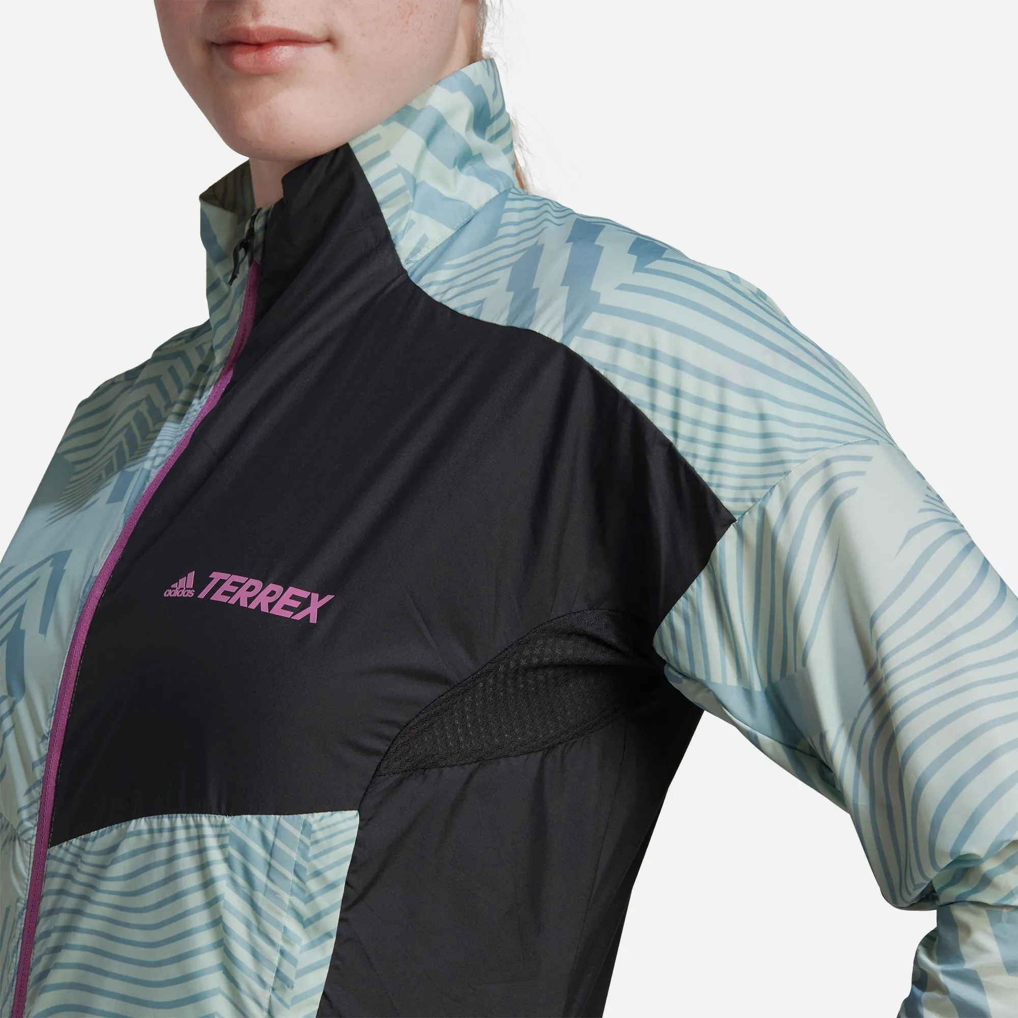 Áo Khoác Nữ Adidas Terrex Trail Running Printed - Xanh Mint