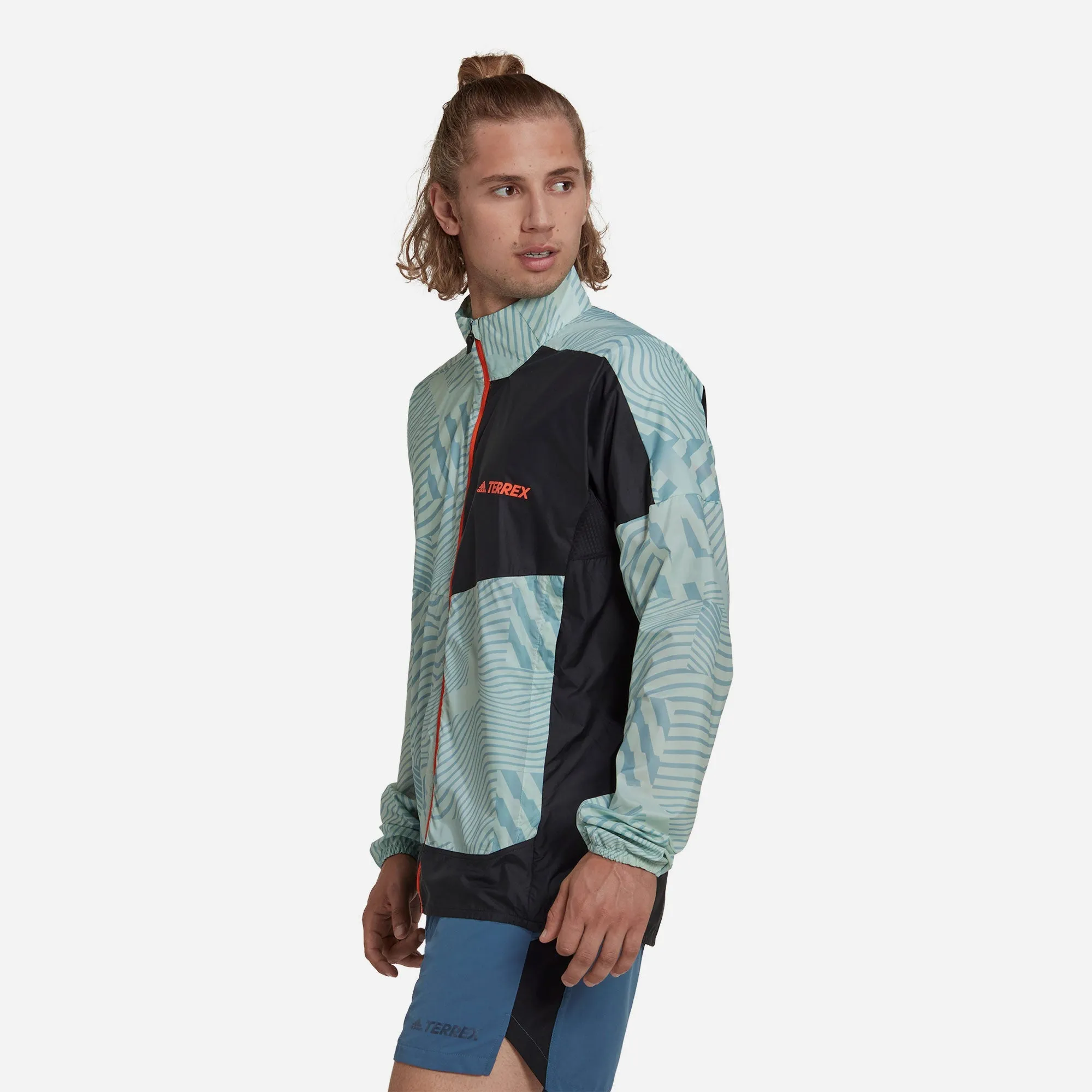 Áo Khoác Nam Adidas Terrex Trail Running Printed - Xanh Dương