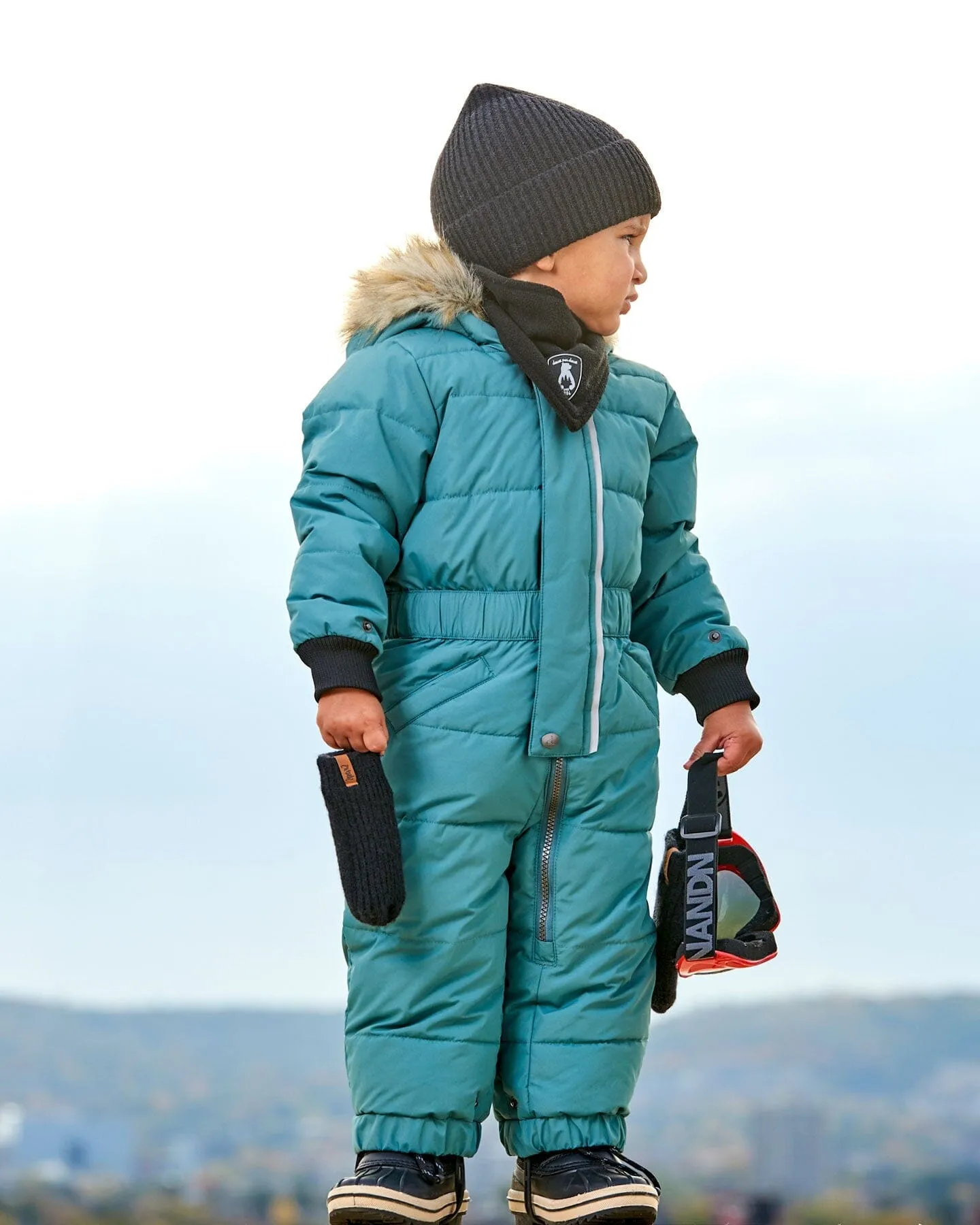 One Piece Baby Snowsuit Silver Pine