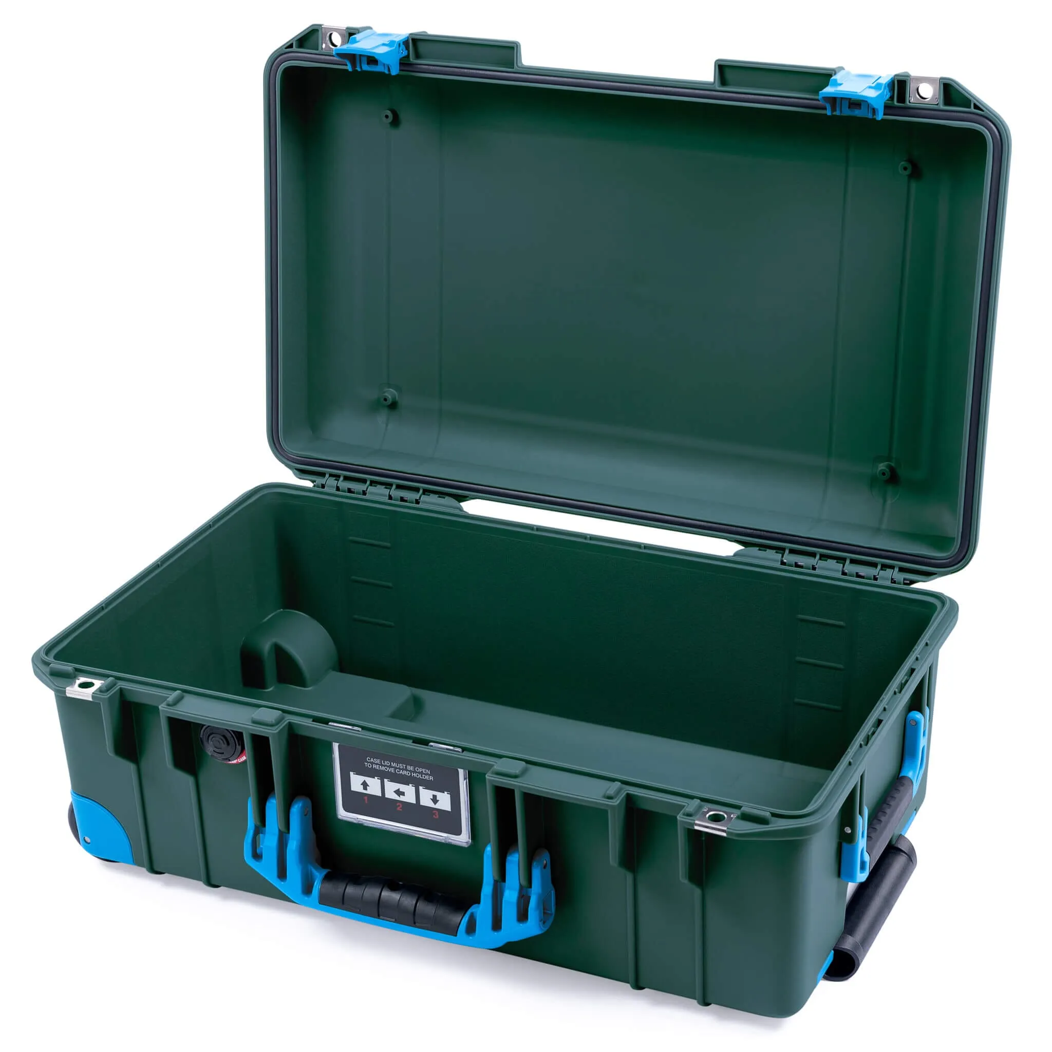 Pelican 1535 Air Case, Trekking Green with Blue Handles, Latches & Trolley