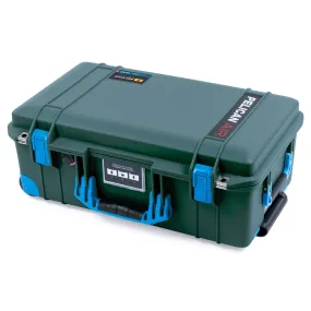 Pelican 1535 Air Case, Trekking Green with Blue Handles, Latches & Trolley