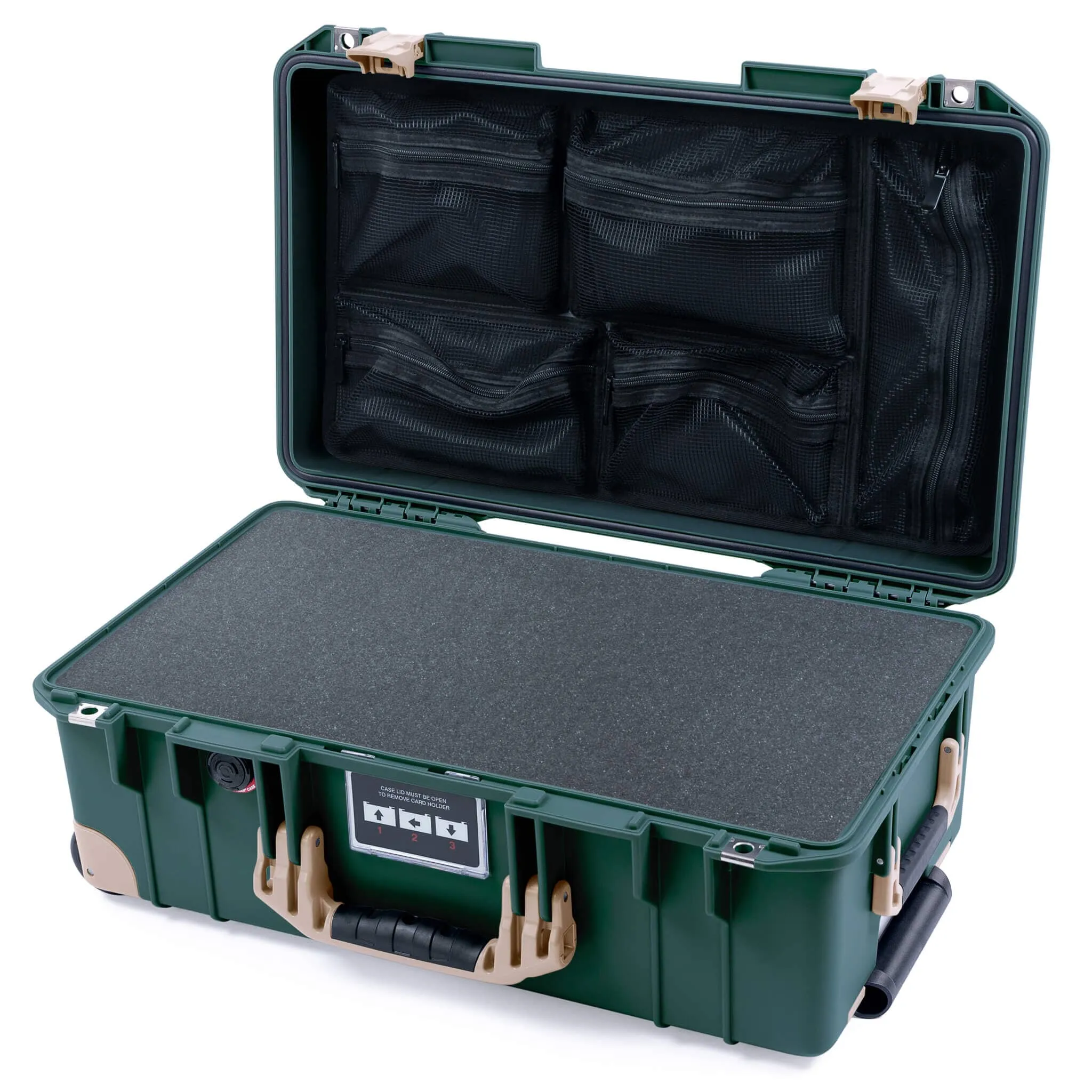 Pelican 1535 Air Case, Trekking Green with Desert Tan Handles, Latches & Trolley