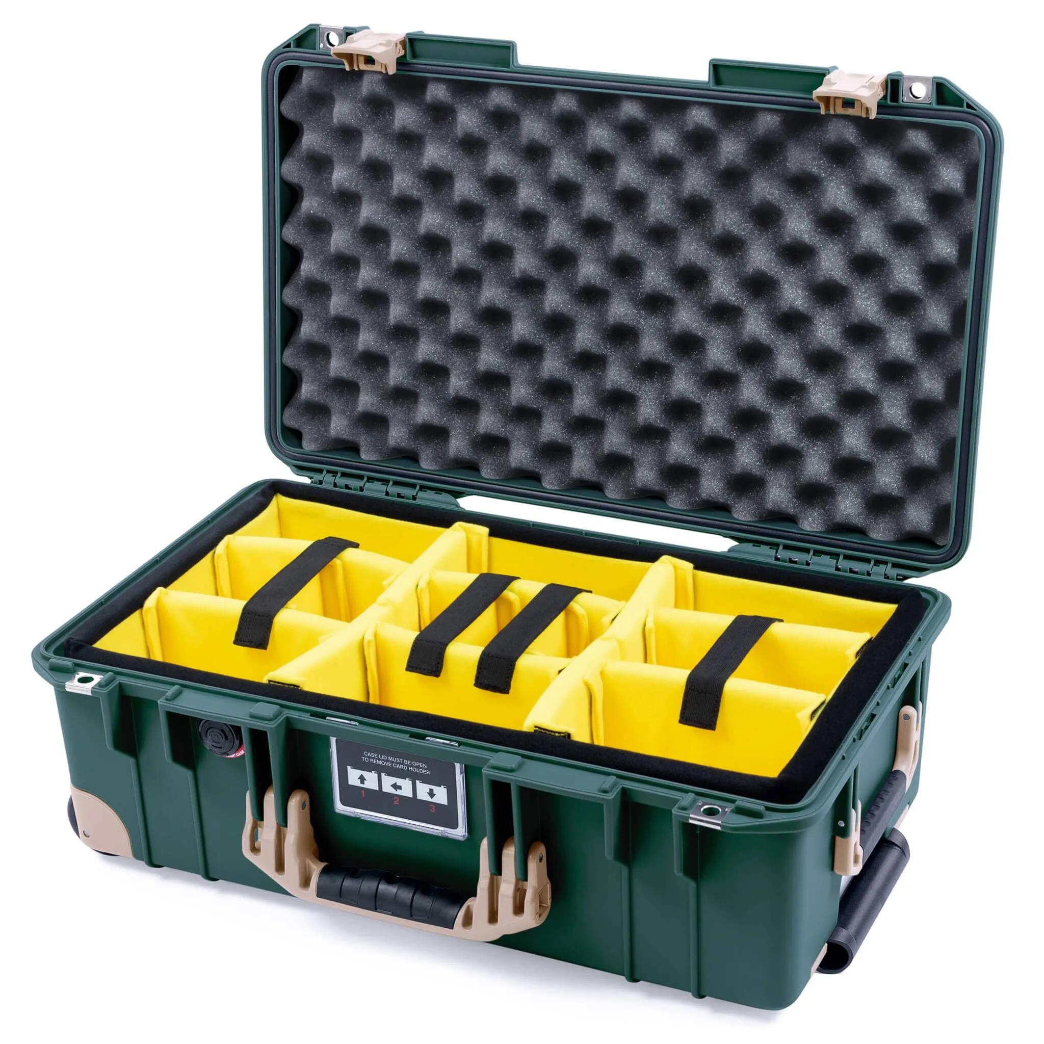 Pelican 1535 Air Case, Trekking Green with Desert Tan Handles, Latches & Trolley