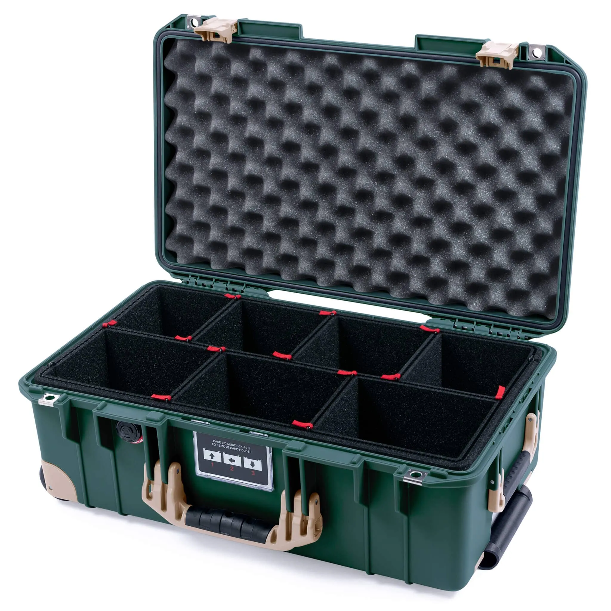 Pelican 1535 Air Case, Trekking Green with Desert Tan Handles, Latches & Trolley