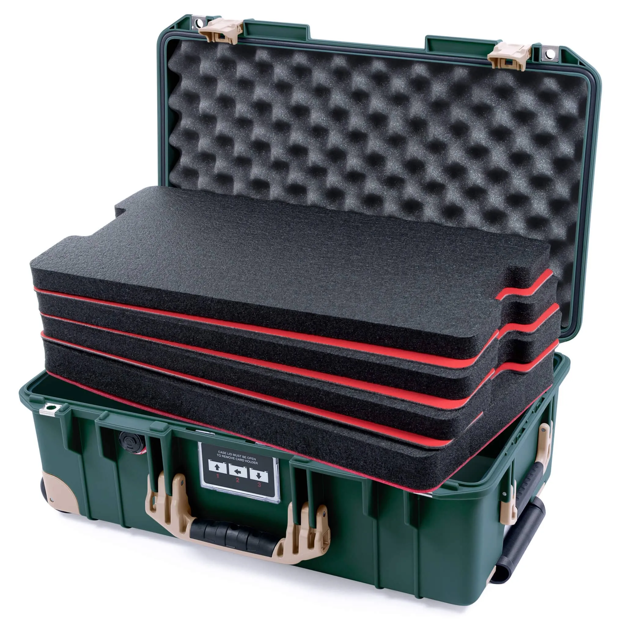 Pelican 1535 Air Case, Trekking Green with Desert Tan Handles, Latches & Trolley