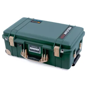 Pelican 1535 Air Case, Trekking Green with Desert Tan Handles, Latches & Trolley
