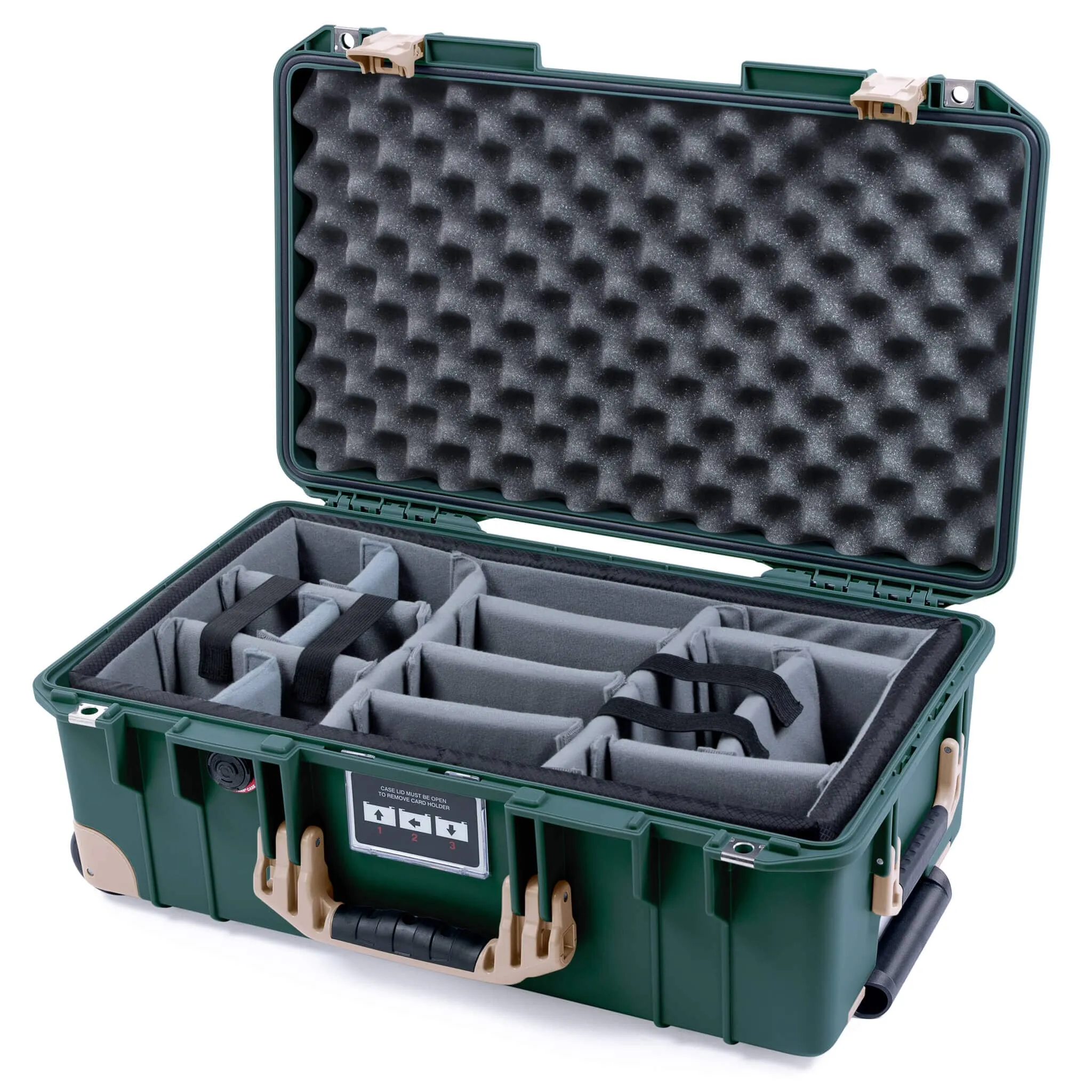 Pelican 1535 Air Case, Trekking Green with Desert Tan Handles, Latches & Trolley