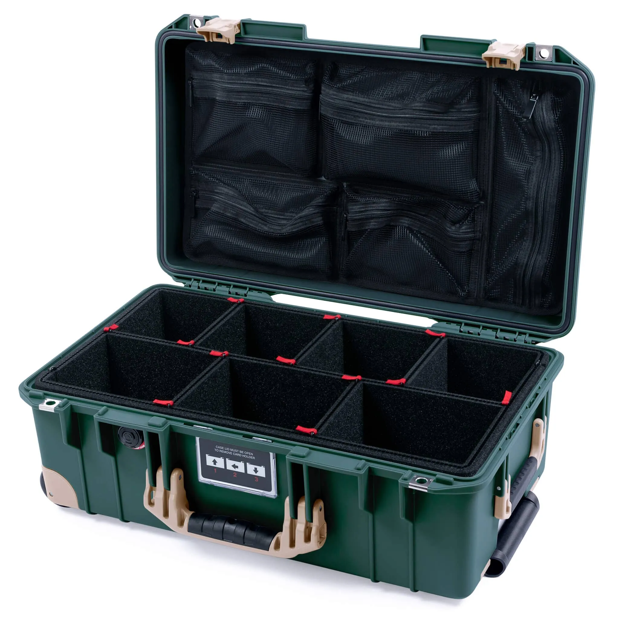 Pelican 1535 Air Case, Trekking Green with Desert Tan Handles, Latches & Trolley