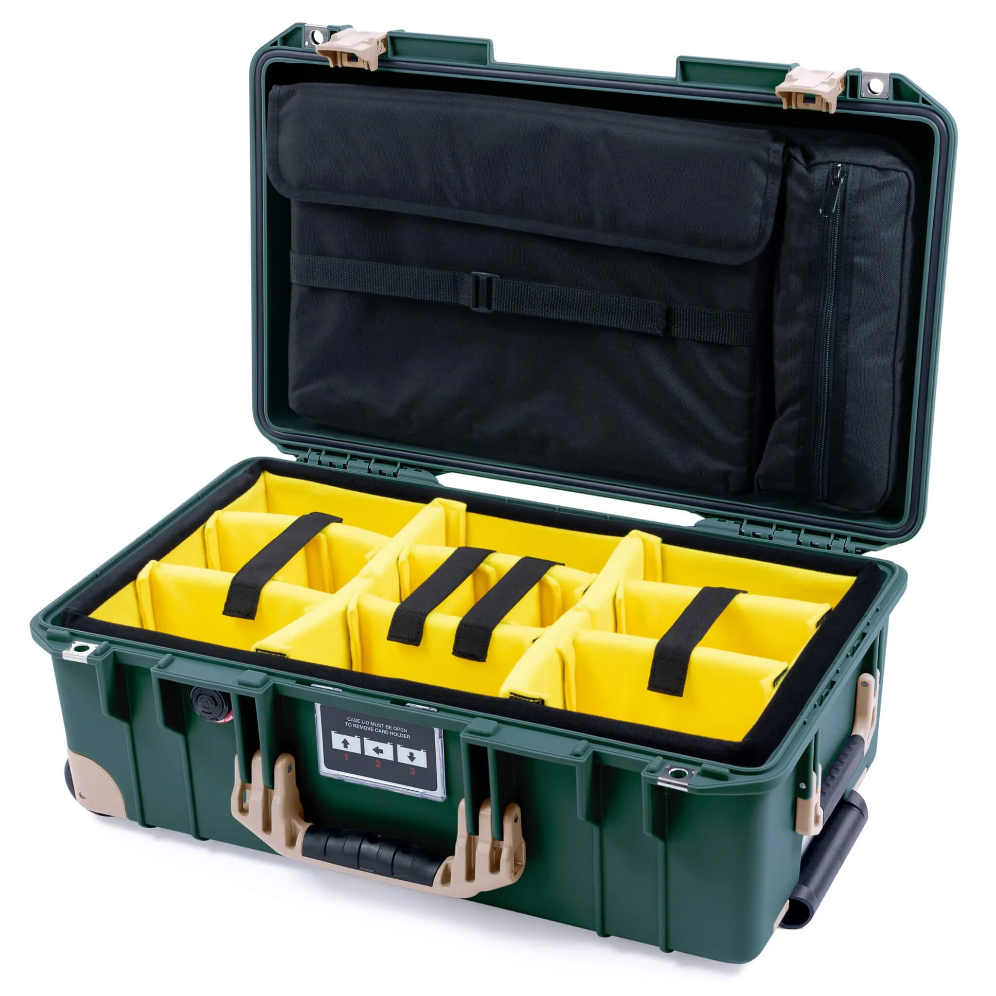Pelican 1535 Air Case, Trekking Green with Desert Tan Handles, Latches & Trolley