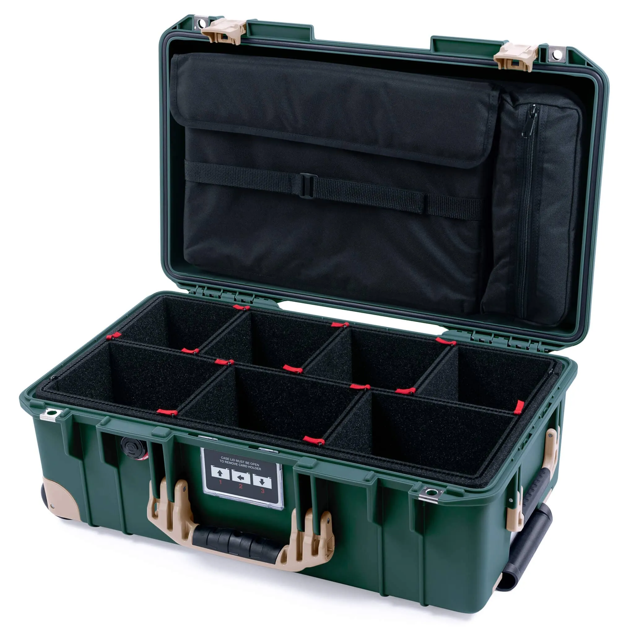 Pelican 1535 Air Case, Trekking Green with Desert Tan Handles, Latches & Trolley