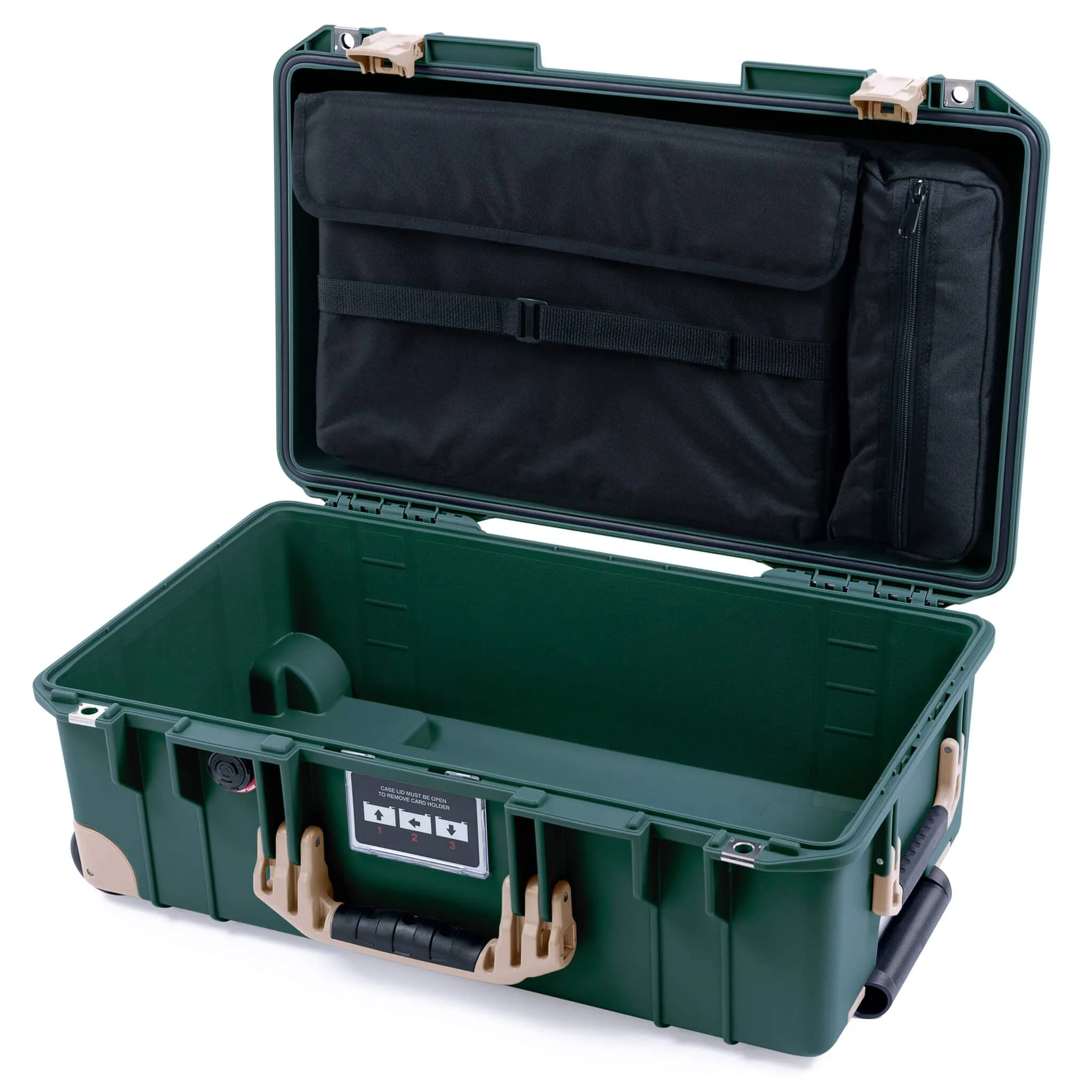 Pelican 1535 Air Case, Trekking Green with Desert Tan Handles, Latches & Trolley