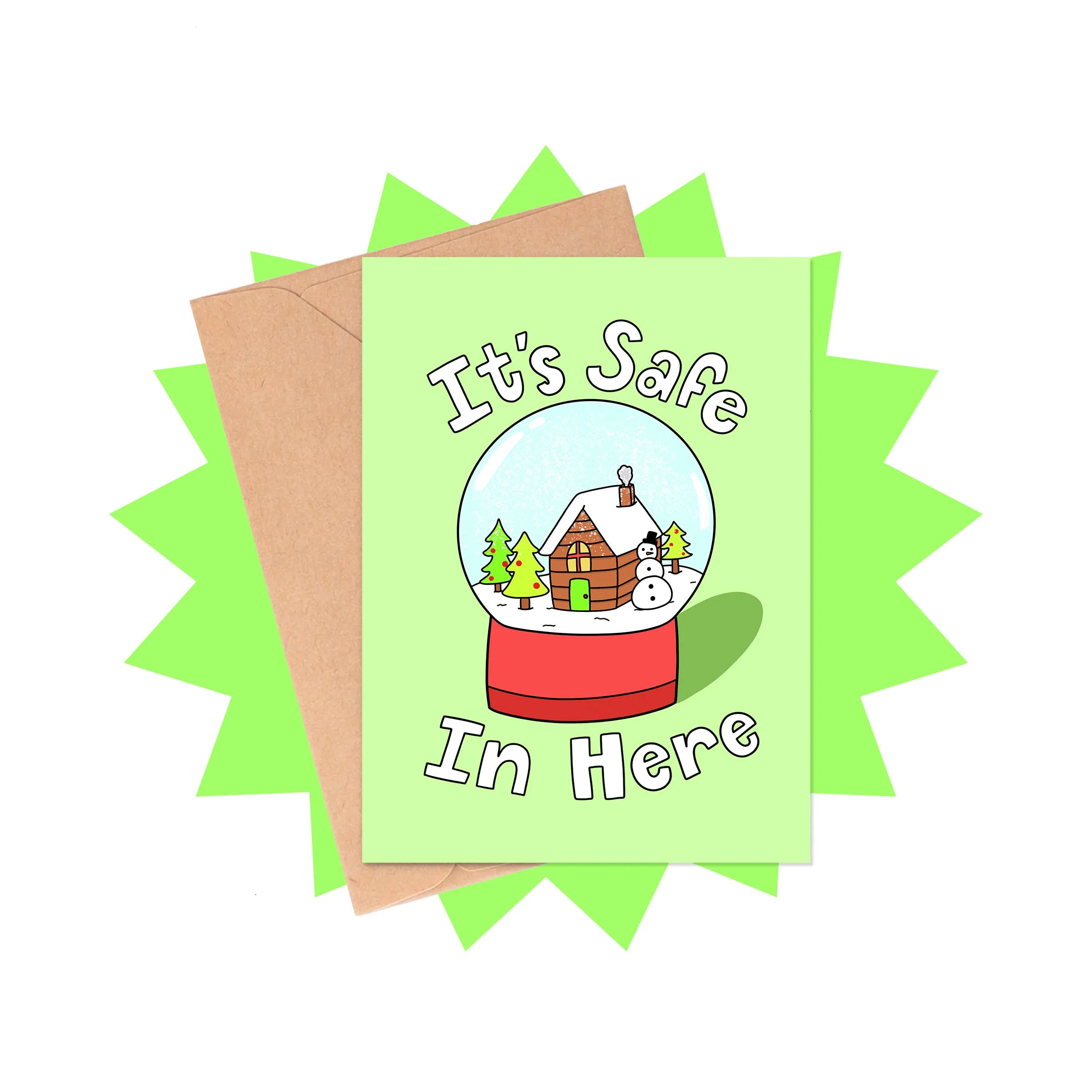 Safe Snow Globe Christmas Card