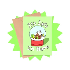 Safe Snow Globe Christmas Card