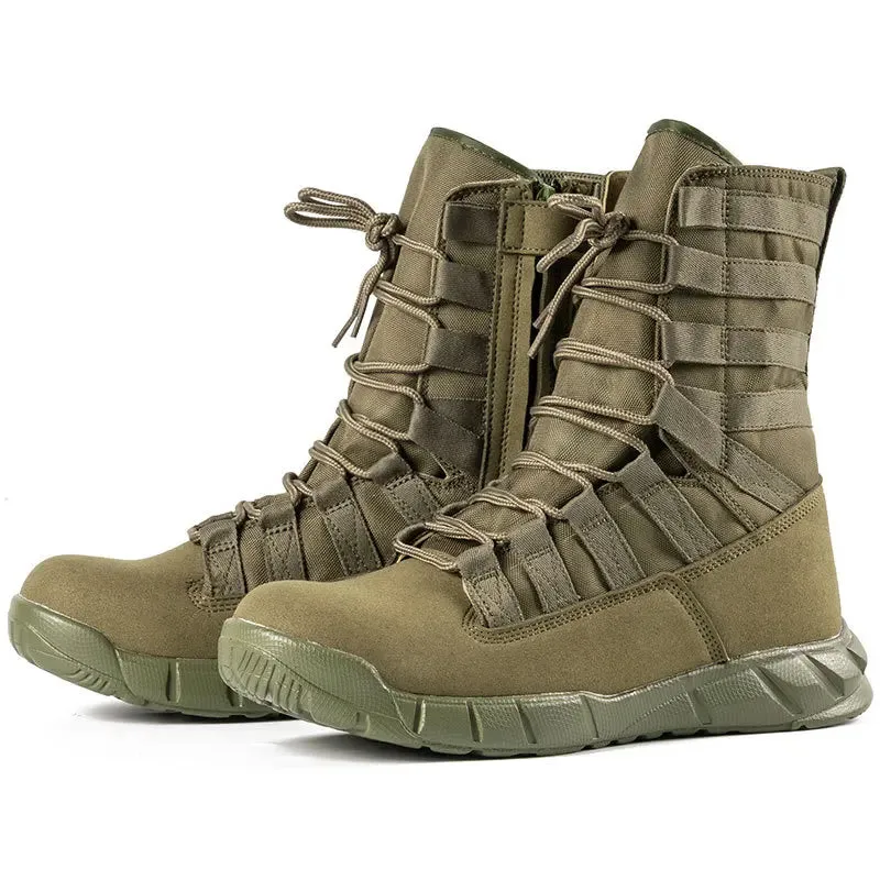 Summer Breathable Desert Hiking Boots Mens High Top Outdoor Climbing Mountaineering  Shoes Lightweight  Boots