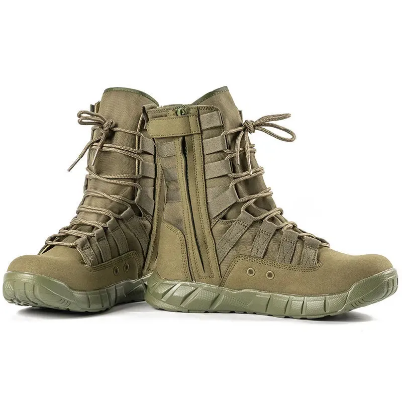 Summer Breathable Desert Hiking Boots Mens High Top Outdoor Climbing Mountaineering  Shoes Lightweight  Boots