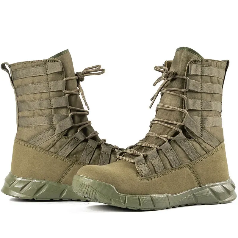 Summer Breathable Desert Hiking Boots Mens High Top Outdoor Climbing Mountaineering  Shoes Lightweight  Boots