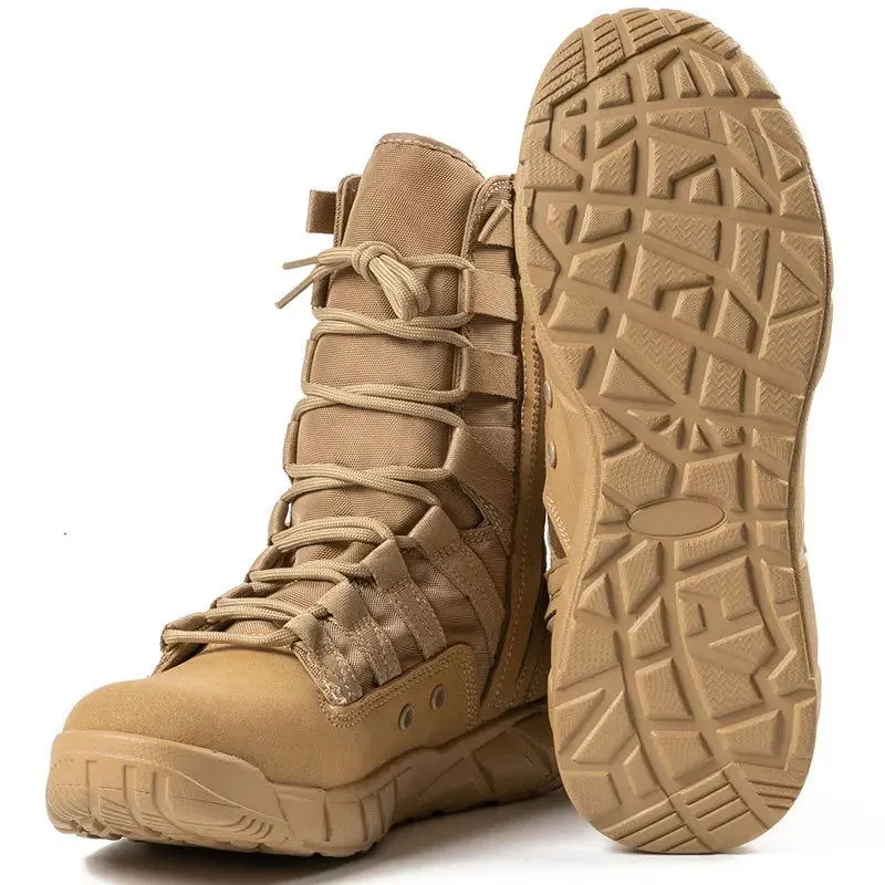 Summer Breathable Desert Hiking Boots Mens High Top Outdoor Climbing Mountaineering  Shoes Lightweight  Boots